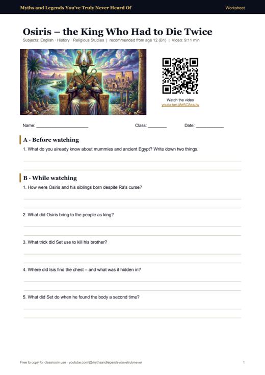 Osiris – the King Who Had to Die Twice